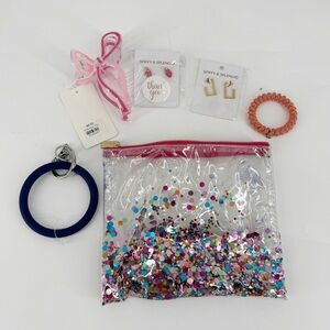 Bundle of Random Girly Accessories Bow Clip, Teleties, Keyring Earrings